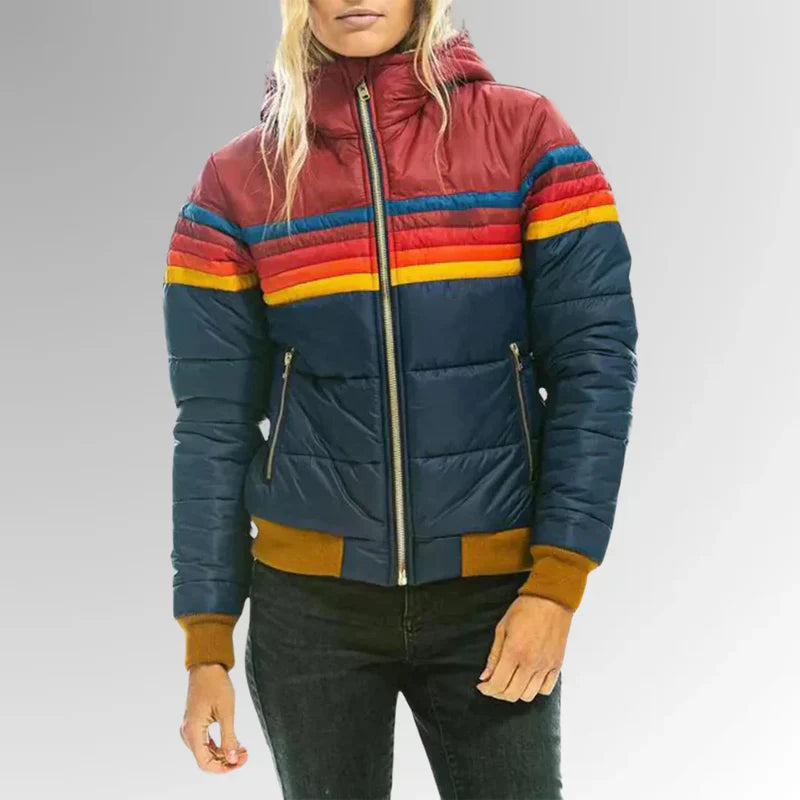 Silamodaâą | Chaqueta acolchada de rayas retro