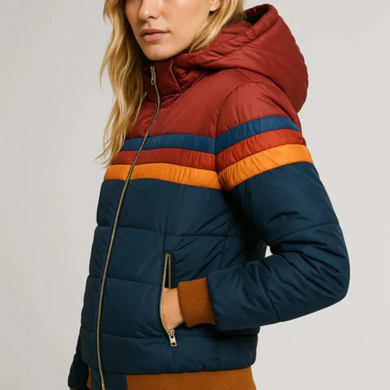 Silamodaâą | Chaqueta acolchada de rayas retro