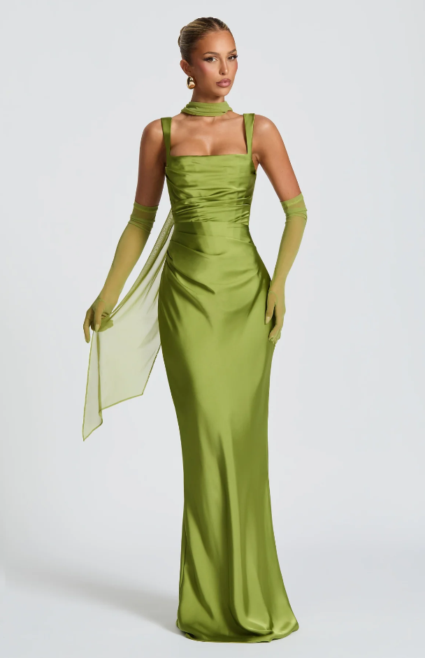 Vestido largo Calanthe - Oliva