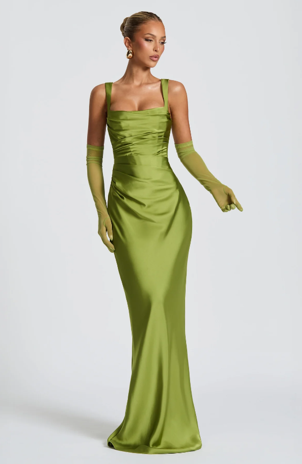 Vestido largo Calanthe - Oliva