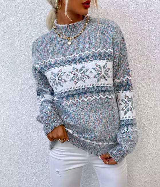 Sueter mujer copo de nieve manga larga Silamoda