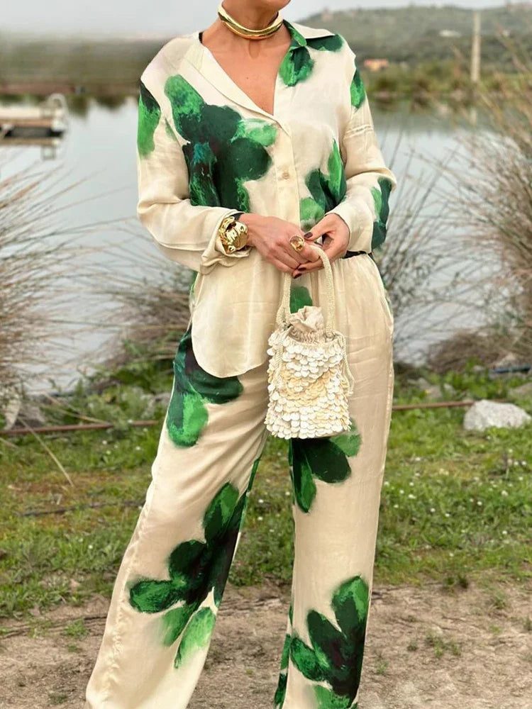 ELISA™ CONJUNTO DOS PIEZAS CAMISA + PANTALON