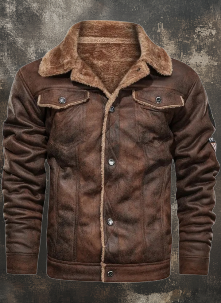 Elegante y cálida chaqueta de piel polar