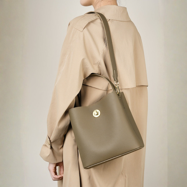 Bolso bandolera minimalista de piel de vaca suave para mujer