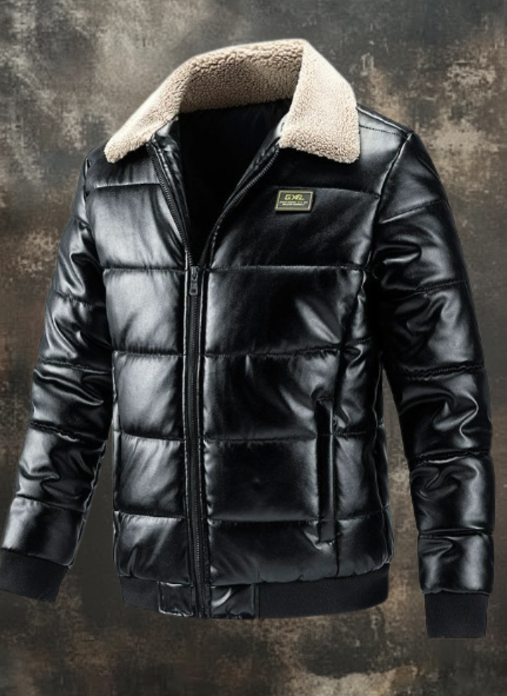 Chaqueta vintage cálida y suave confeccionada en cuero flexible