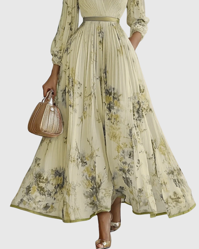 Rowella | Elegante vestido largo plisado