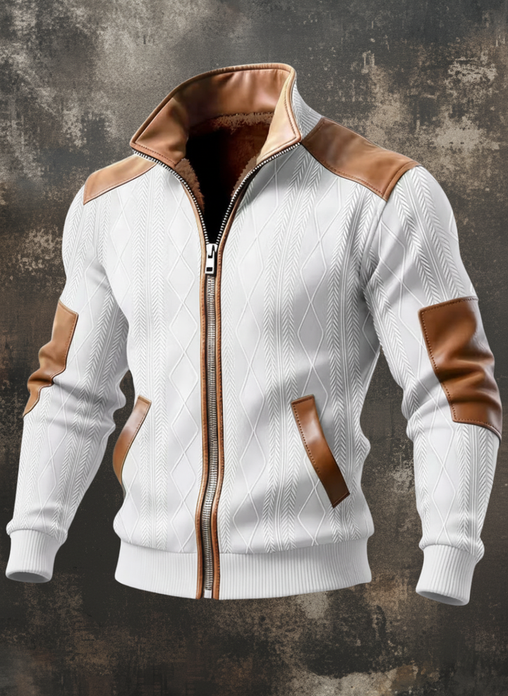 Chaqueta informal de invierno cálida y acogedora con cuello levantado