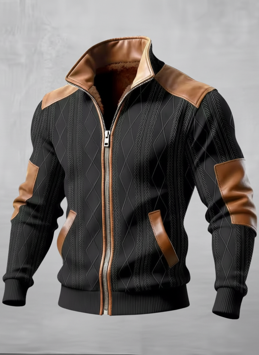 Chaqueta informal de invierno cálida y acogedora con cuello levantado