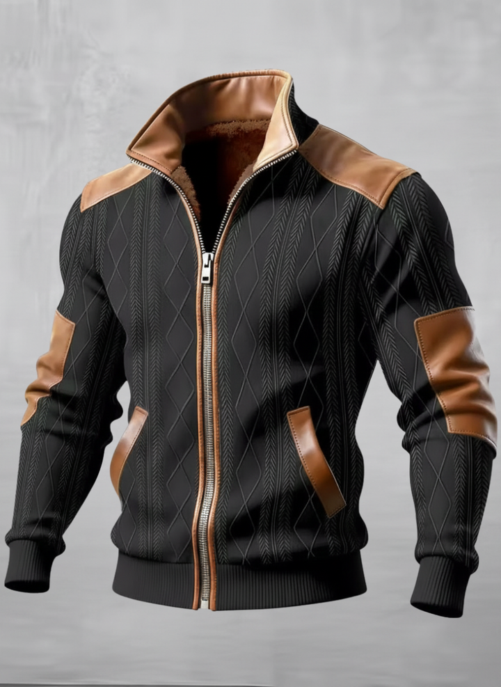 Chaqueta informal de invierno cálida y acogedora con cuello levantado