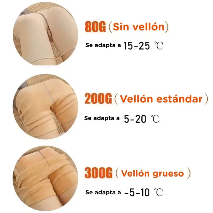 Pantimedias Térmicas forradas de lana para mujer