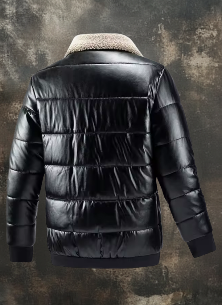 Chaqueta vintage cálida y suave confeccionada en cuero flexible