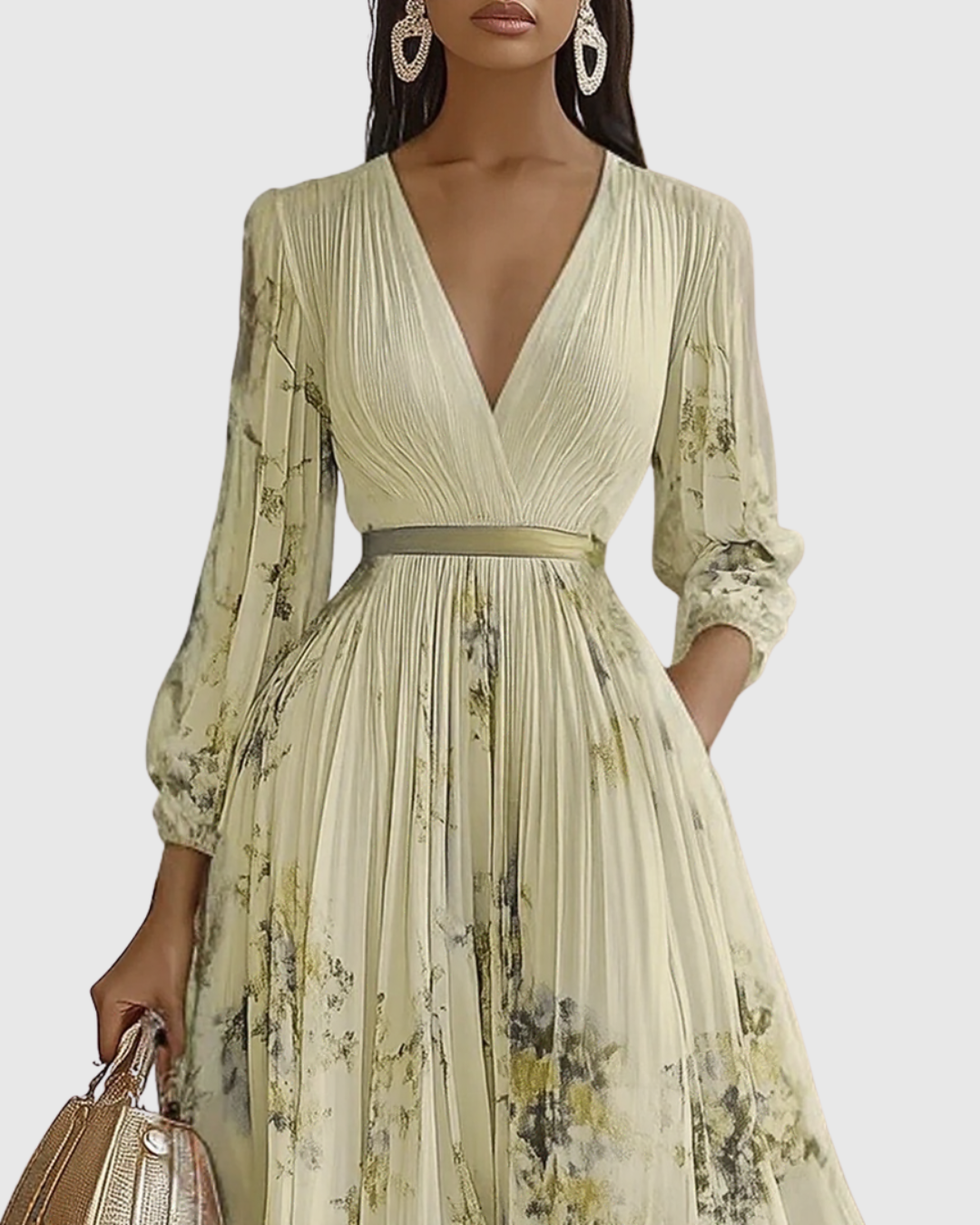 Rowella | Elegante vestido largo plisado