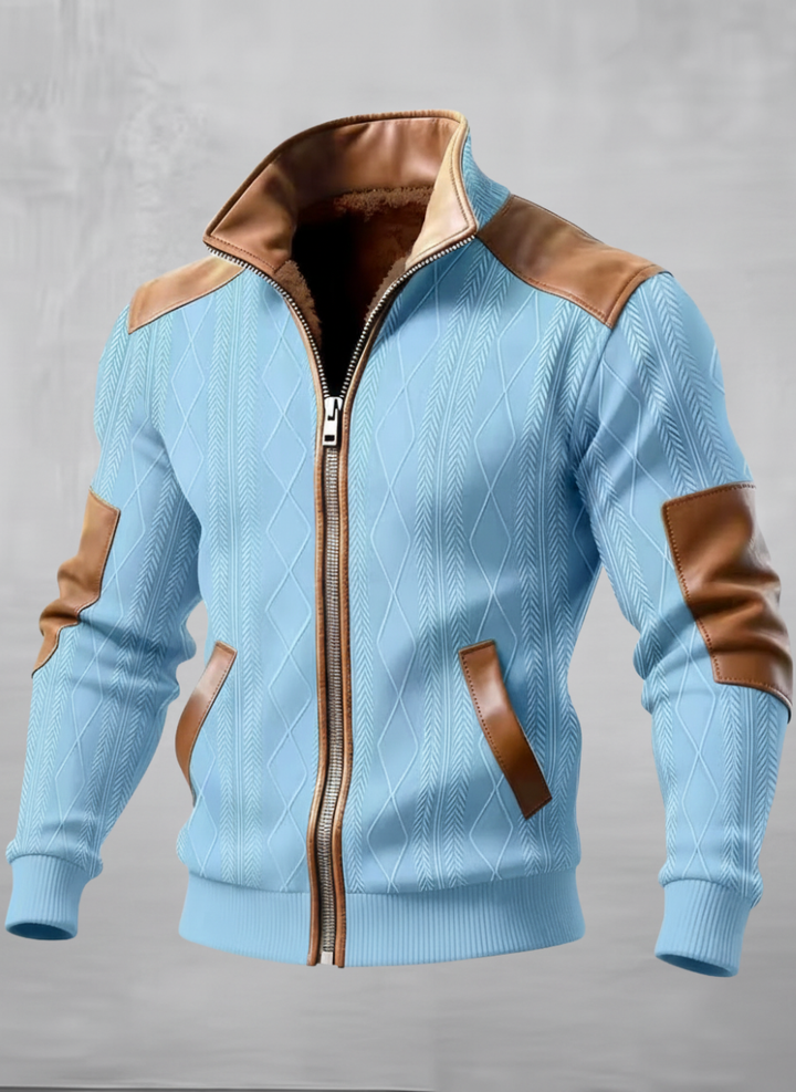 Chaqueta informal de invierno cálida y acogedora con cuello levantado