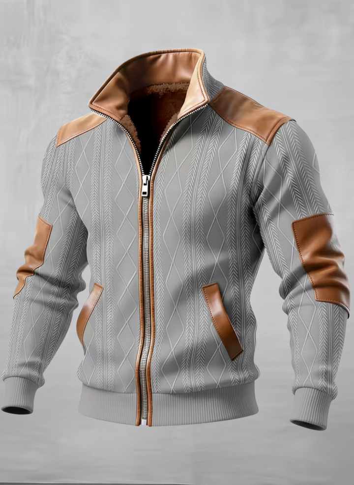 Chaqueta informal de invierno cálida y acogedora con cuello levantado