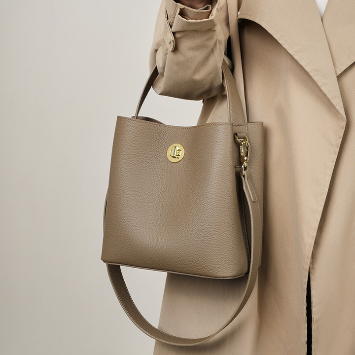 Bolso bandolera minimalista de piel de vaca suave para mujer