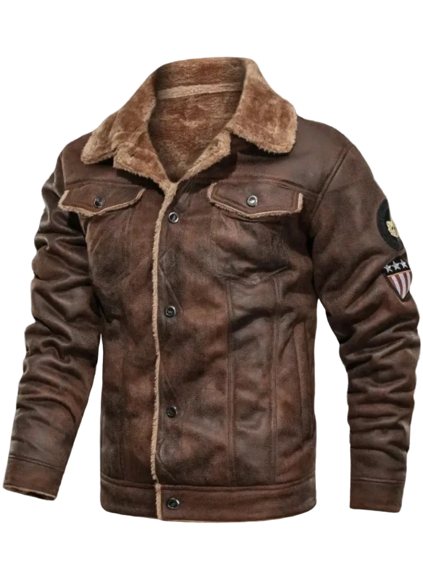 Elegante y cálida chaqueta de piel polar