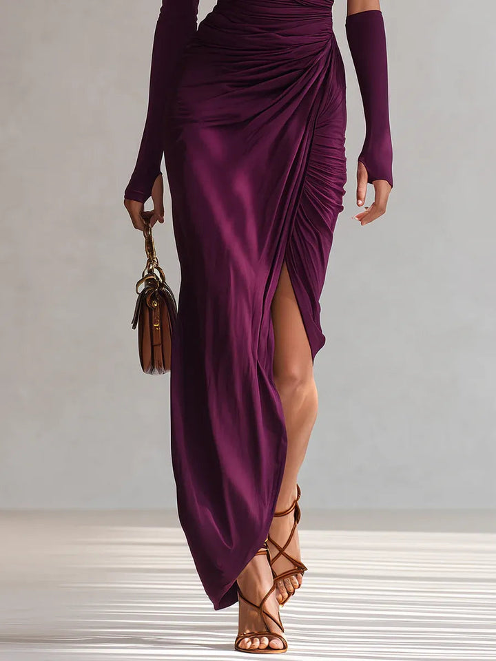 Rosalia™ - Elegante y sexy vestido largo morado de un solo hombro