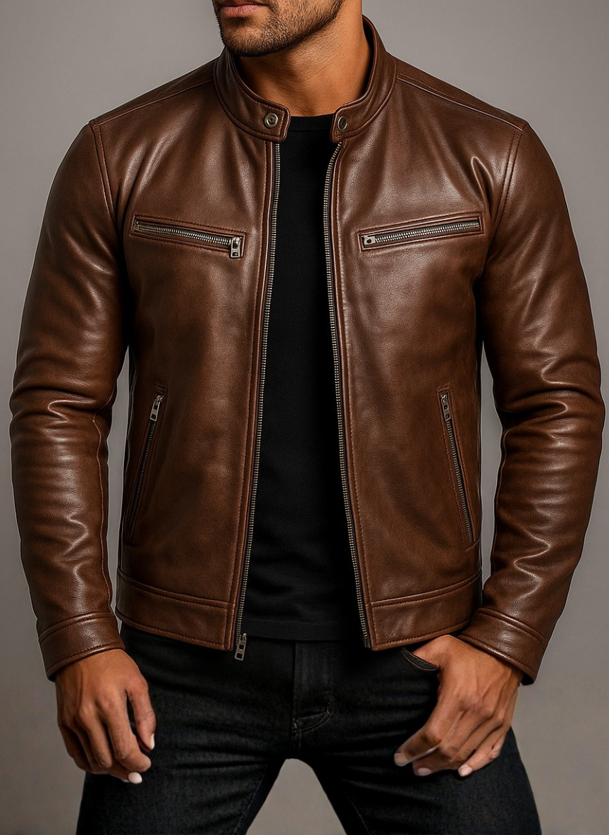 Chaqueta de cuero vintage Barger