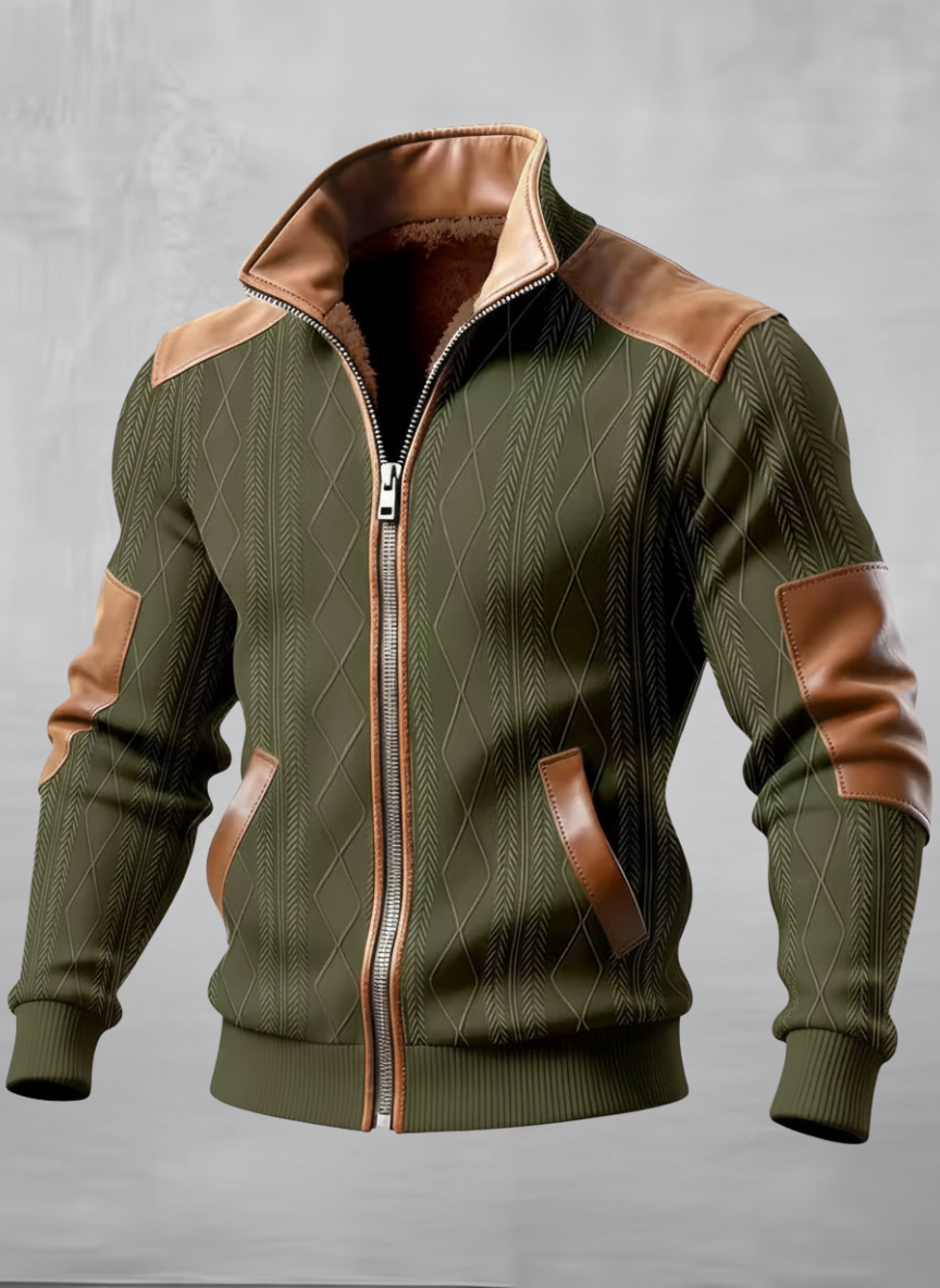 Chaqueta informal de invierno cálida y acogedora con cuello levantado