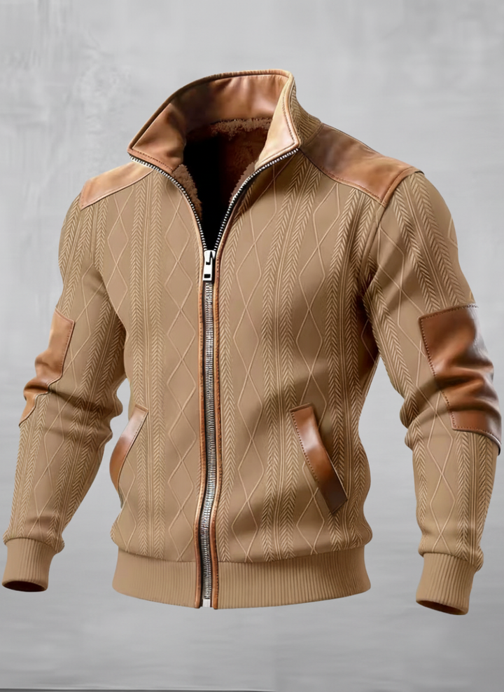 Chaqueta informal de invierno cálida y acogedora con cuello levantado