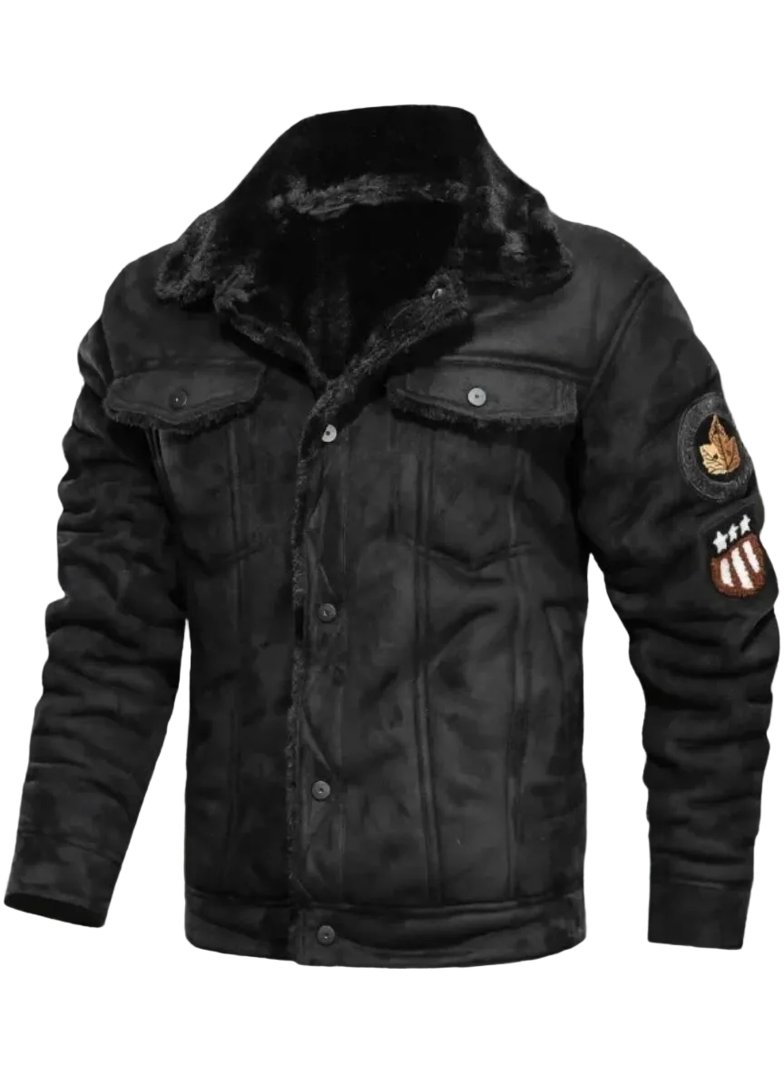 Elegante y cálida chaqueta de piel polar