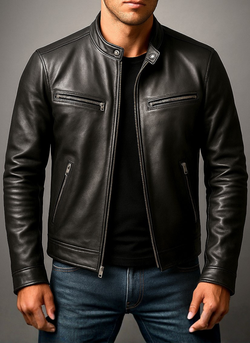 Chaqueta de cuero vintage Barger