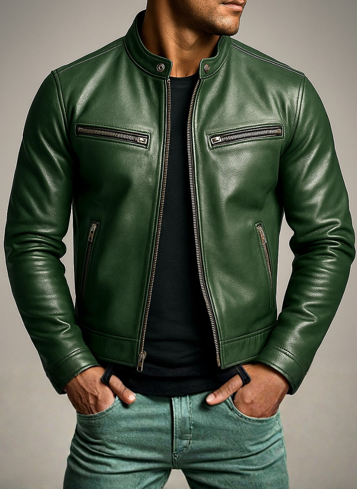 Chaqueta de cuero vintage Barger