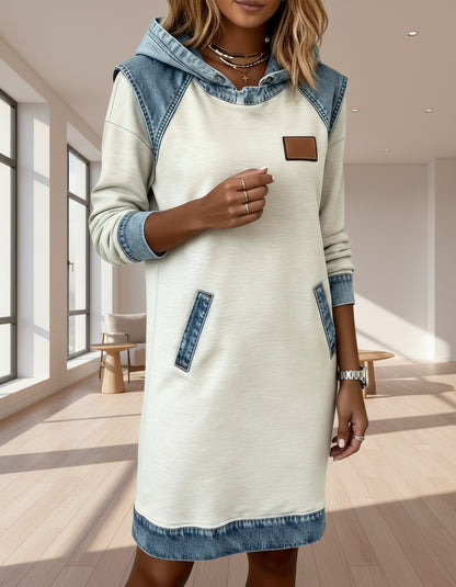 Vestido Capucha Contraste Urbano