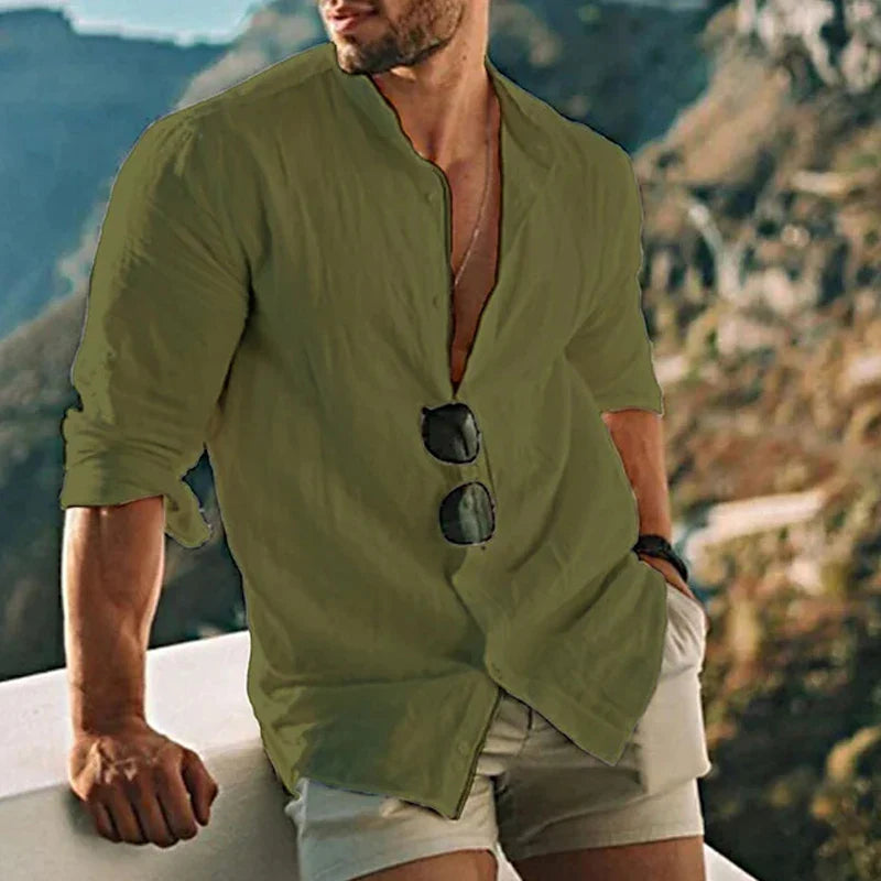 CAMISA DE LINO HOMBRE INFORMAL SILAMODA™