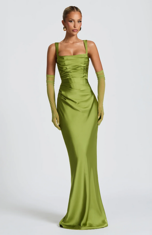 Vestido largo Calanthe - Oliva