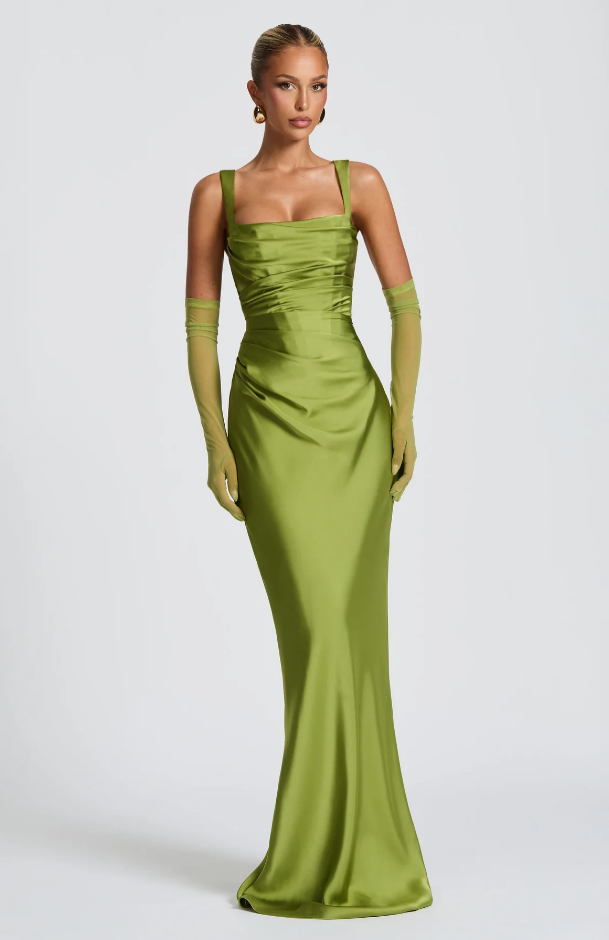 Vestido largo Calanthe - Oliva