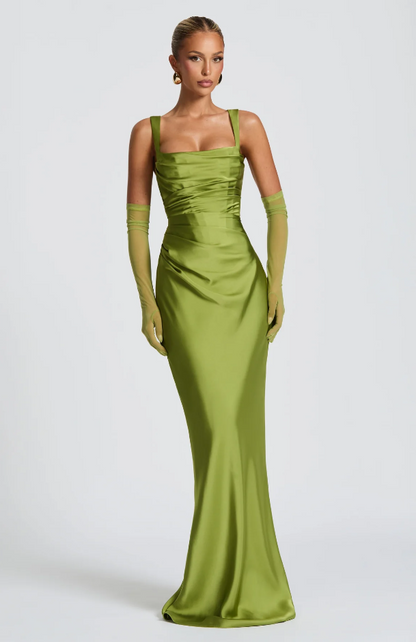 Vestido largo Calanthe - Oliva