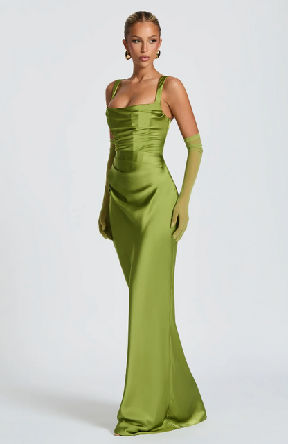 Vestido largo Calanthe - Oliva