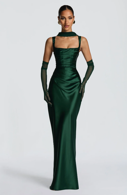 Vestido largo Calanthe - Oliva