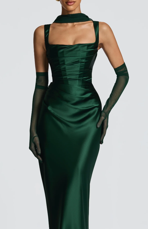 Vestido largo Calanthe - Oliva