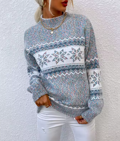 Sueter mujer copo de nieve manga larga Silamoda
