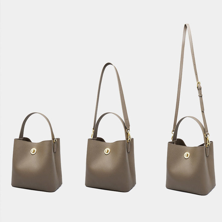 Bolso bandolera minimalista de piel de vaca suave para mujer