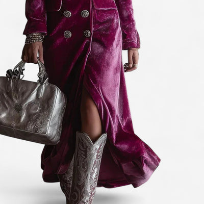 Vestido cruzado de terciopelo Virginie™