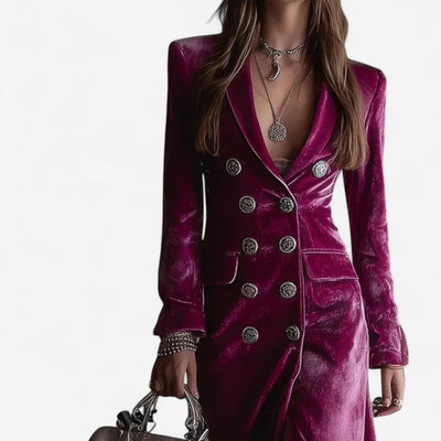 Vestido cruzado de terciopelo Virginie™