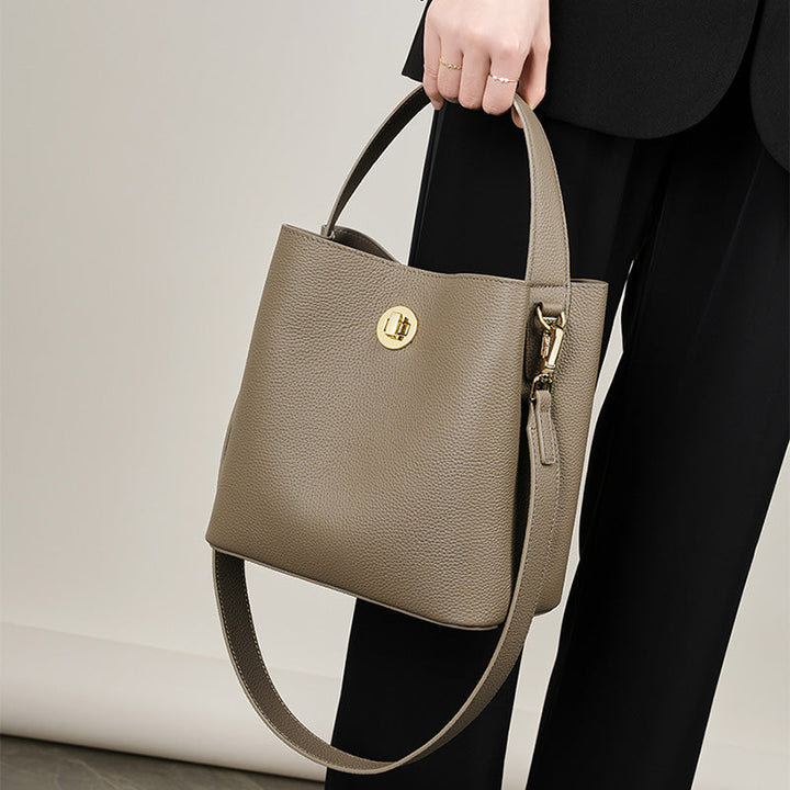 Bolso bandolera minimalista de piel de vaca suave para mujer