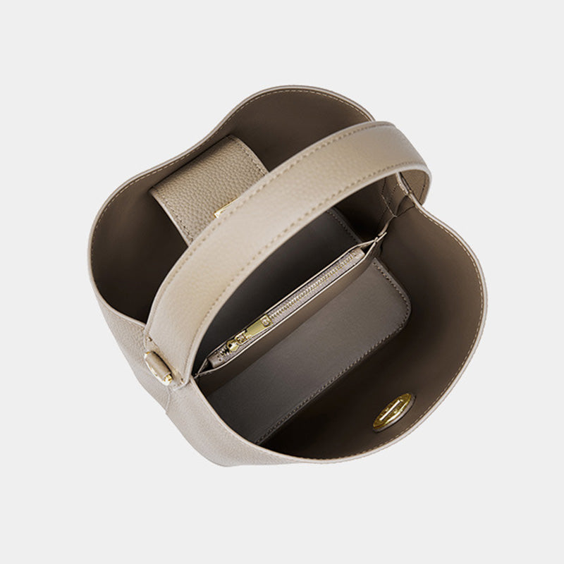 Bolso bandolera minimalista de piel de vaca suave para mujer