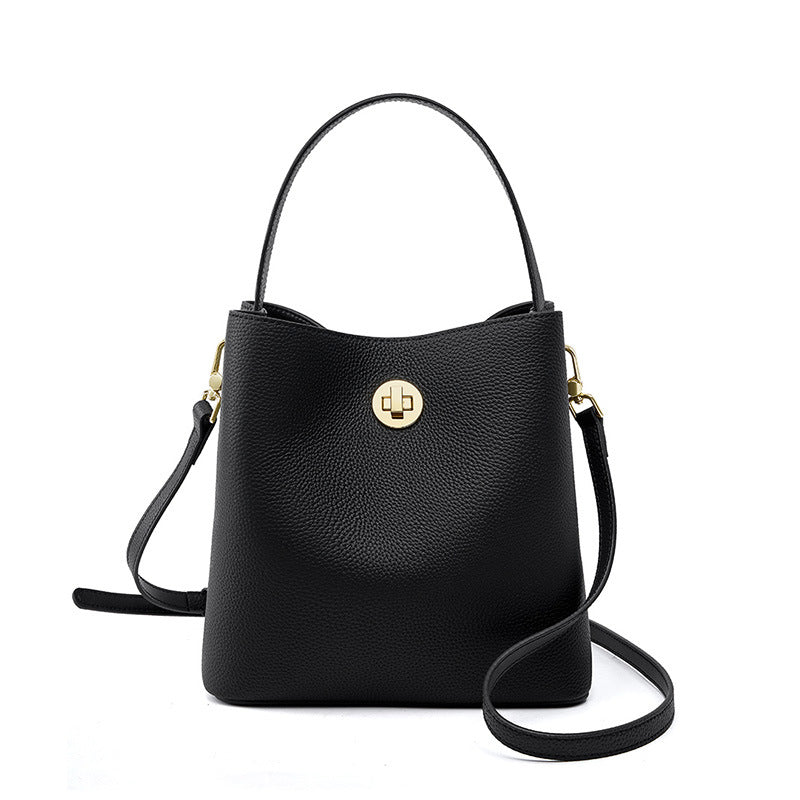 Bolso bandolera minimalista de piel de vaca suave para mujer