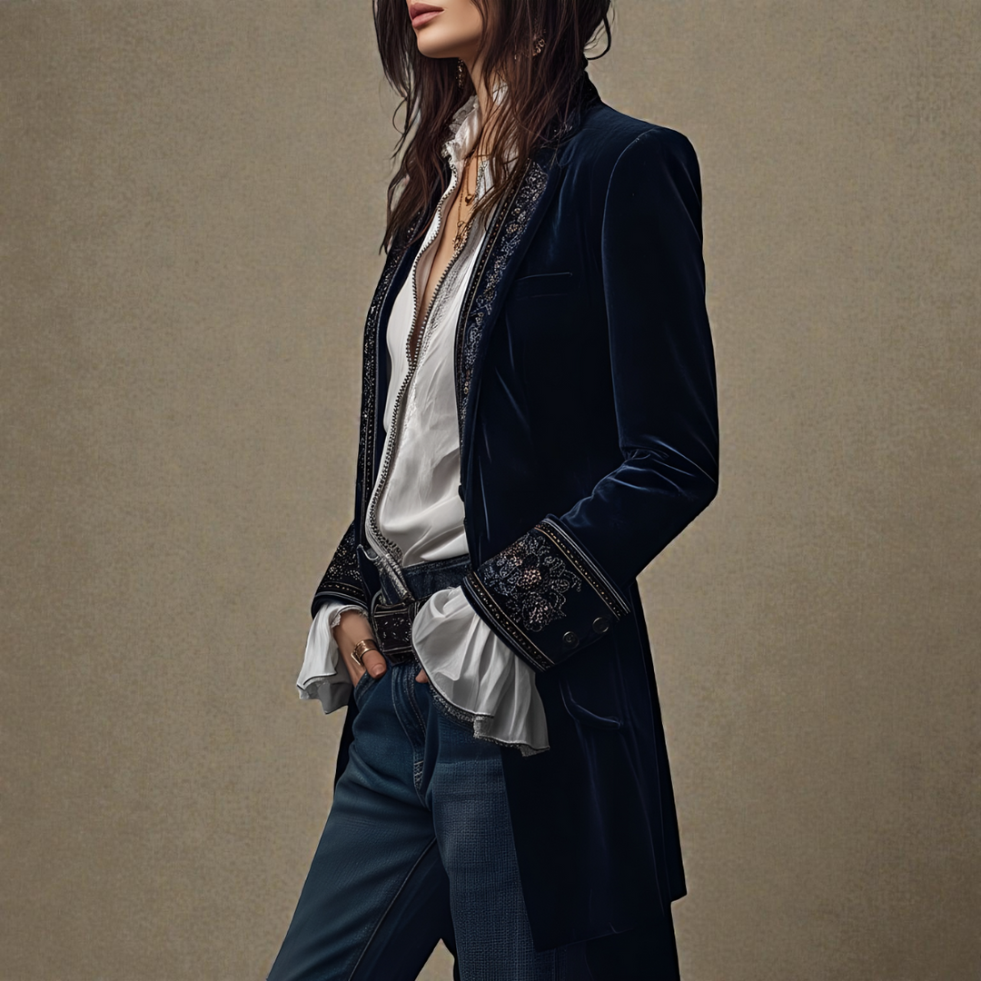 Nuria™ | Elegante chaqueta de terciopelo