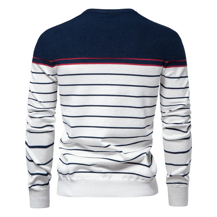 Adrien™ | Pull Rayé Marin
