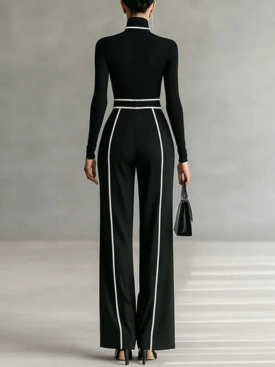 Traje de invierno top Jersey y pantalones de pierna ancha