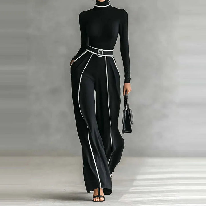 Traje de invierno top Jersey y pantalones de pierna ancha