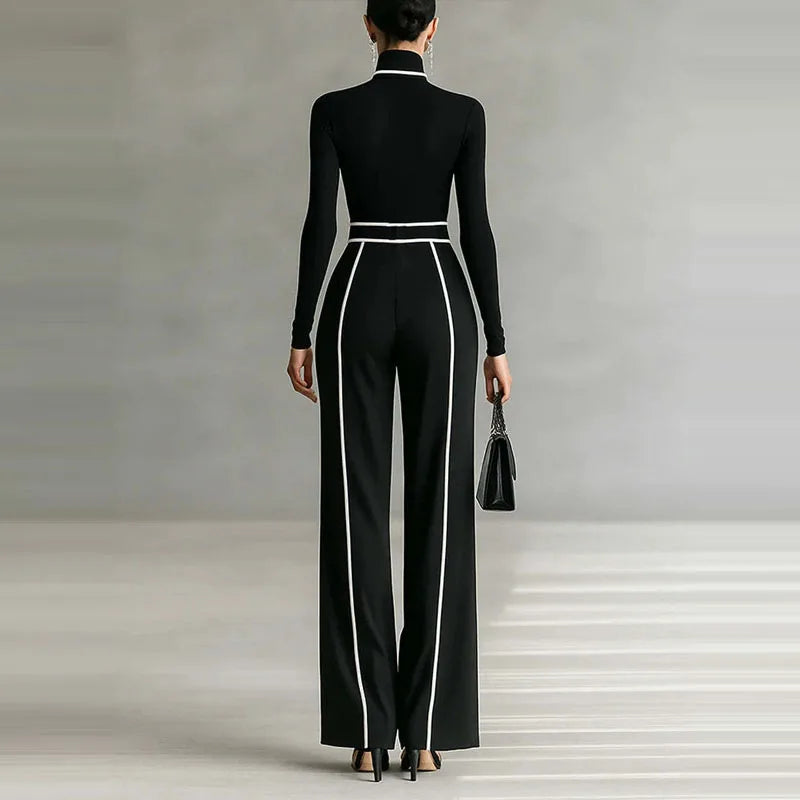 Traje de invierno top Jersey y pantalones de pierna ancha