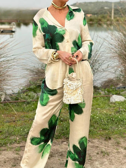 ELISA™ CONJUNTO DOS PIEZAS CAMISA + PANTALON