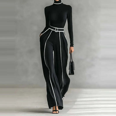 Traje de invierno top Jersey y pantalones de pierna ancha